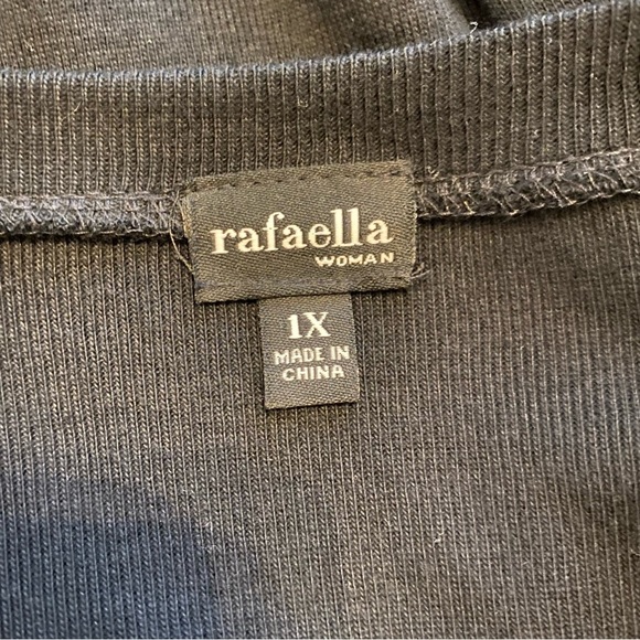 Rafaella Sequins One Piece Long Sleeve Cardigan Top Holiday Party SZ 1X Black - Picture 5 of 8